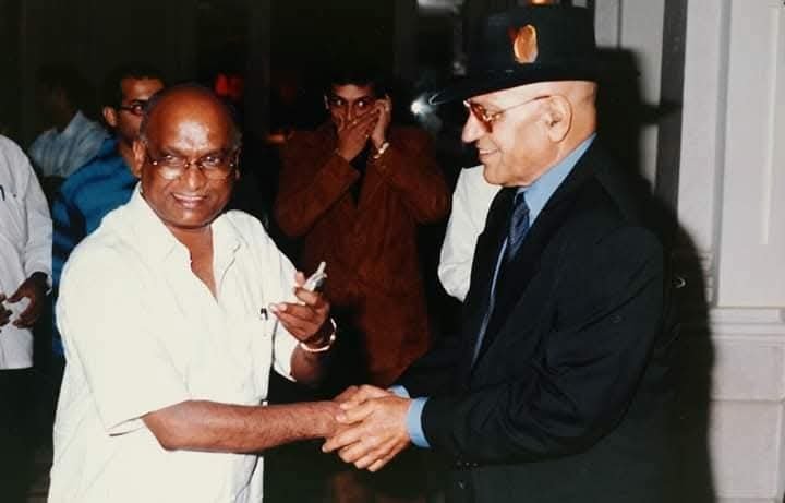 On set - Celebrity Amrish Puri & Bansilal More